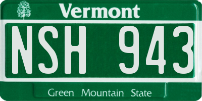 VT license plate NSH943