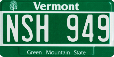 VT license plate NSH949