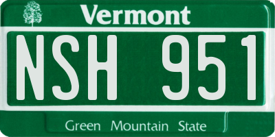 VT license plate NSH951