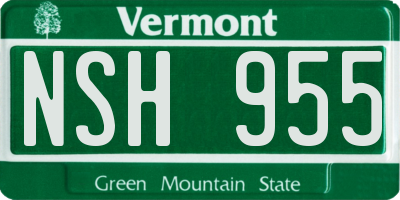 VT license plate NSH955