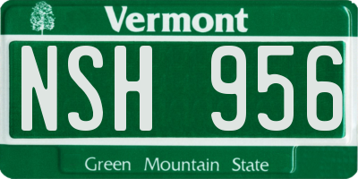 VT license plate NSH956