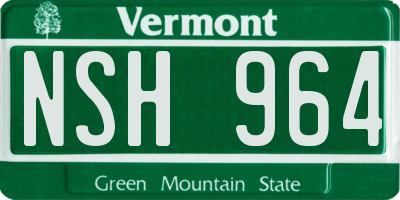 VT license plate NSH964
