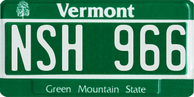 VT license plate NSH966