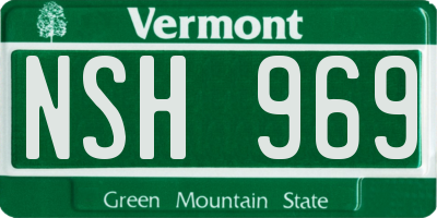 VT license plate NSH969