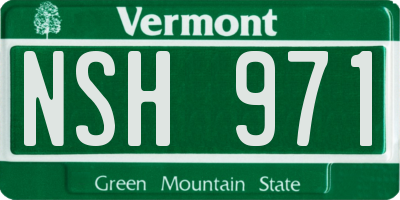 VT license plate NSH971