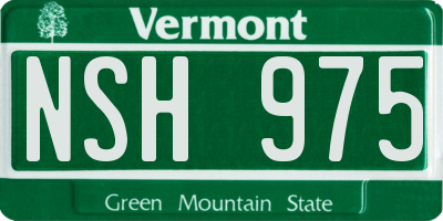 VT license plate NSH975