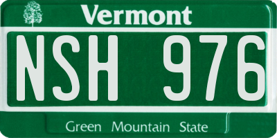 VT license plate NSH976