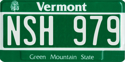 VT license plate NSH979