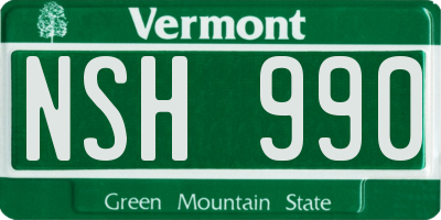 VT license plate NSH990