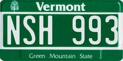 VT license plate NSH993