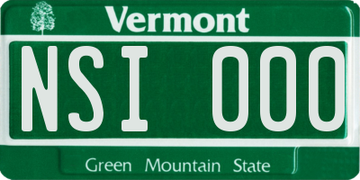 VT license plate NSI000