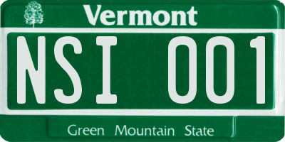 VT license plate NSI001