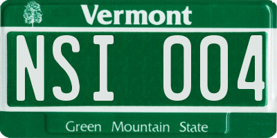 VT license plate NSI004