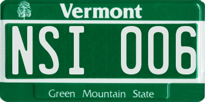VT license plate NSI006