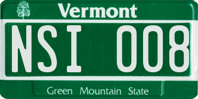 VT license plate NSI008