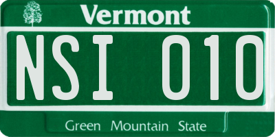 VT license plate NSI010