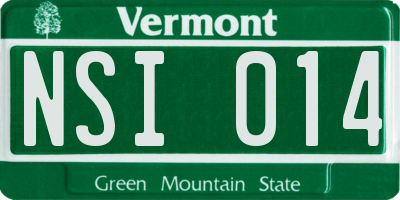 VT license plate NSI014