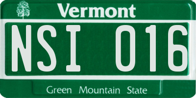 VT license plate NSI016