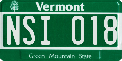 VT license plate NSI018