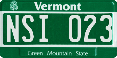 VT license plate NSI023