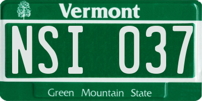 VT license plate NSI037