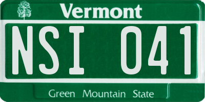 VT license plate NSI041