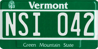 VT license plate NSI042