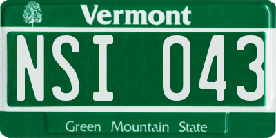 VT license plate NSI043