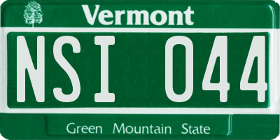 VT license plate NSI044