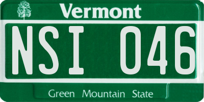 VT license plate NSI046