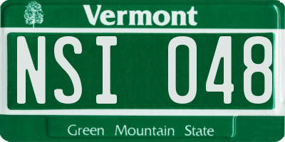 VT license plate NSI048