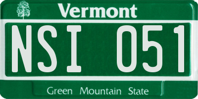 VT license plate NSI051