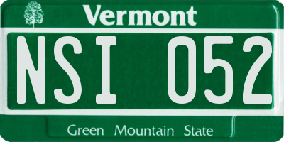 VT license plate NSI052