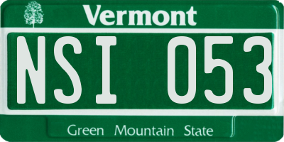 VT license plate NSI053