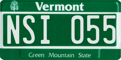 VT license plate NSI055