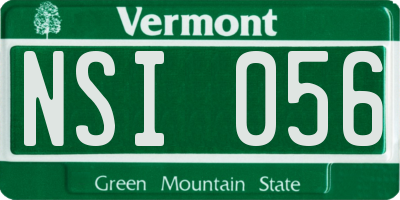 VT license plate NSI056