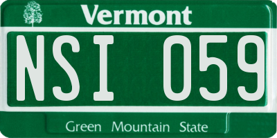 VT license plate NSI059