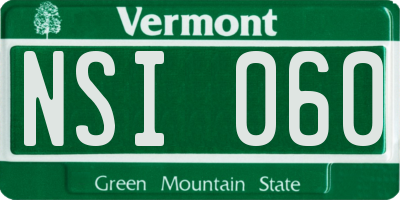 VT license plate NSI060
