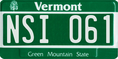 VT license plate NSI061