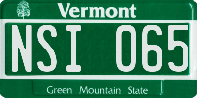 VT license plate NSI065