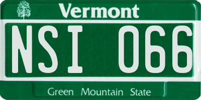 VT license plate NSI066