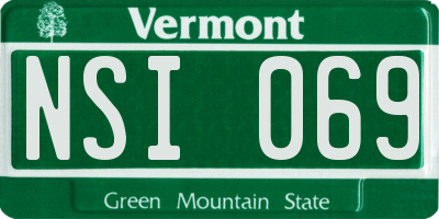 VT license plate NSI069