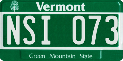 VT license plate NSI073
