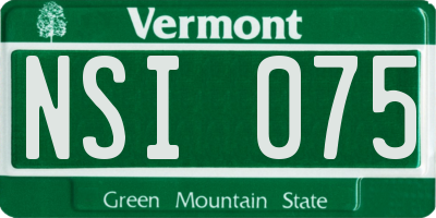 VT license plate NSI075