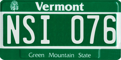 VT license plate NSI076