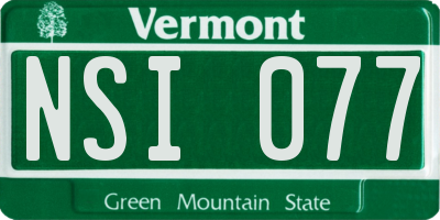 VT license plate NSI077