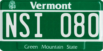 VT license plate NSI080