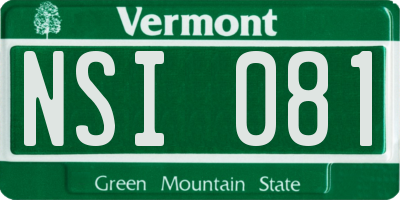 VT license plate NSI081