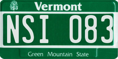 VT license plate NSI083