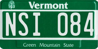 VT license plate NSI084